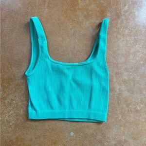 Green Ribbed Zara Tank Top